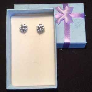 Sterling Silver Cubic Zirconia Post Earrings